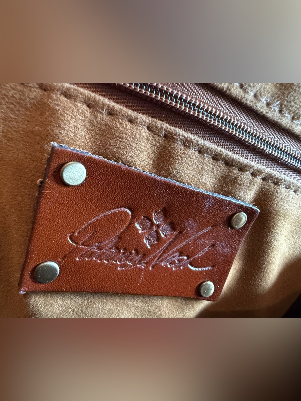 Patricia Nash Mustard Yellow Embossed Floral Satchel - Picture 4 of 7